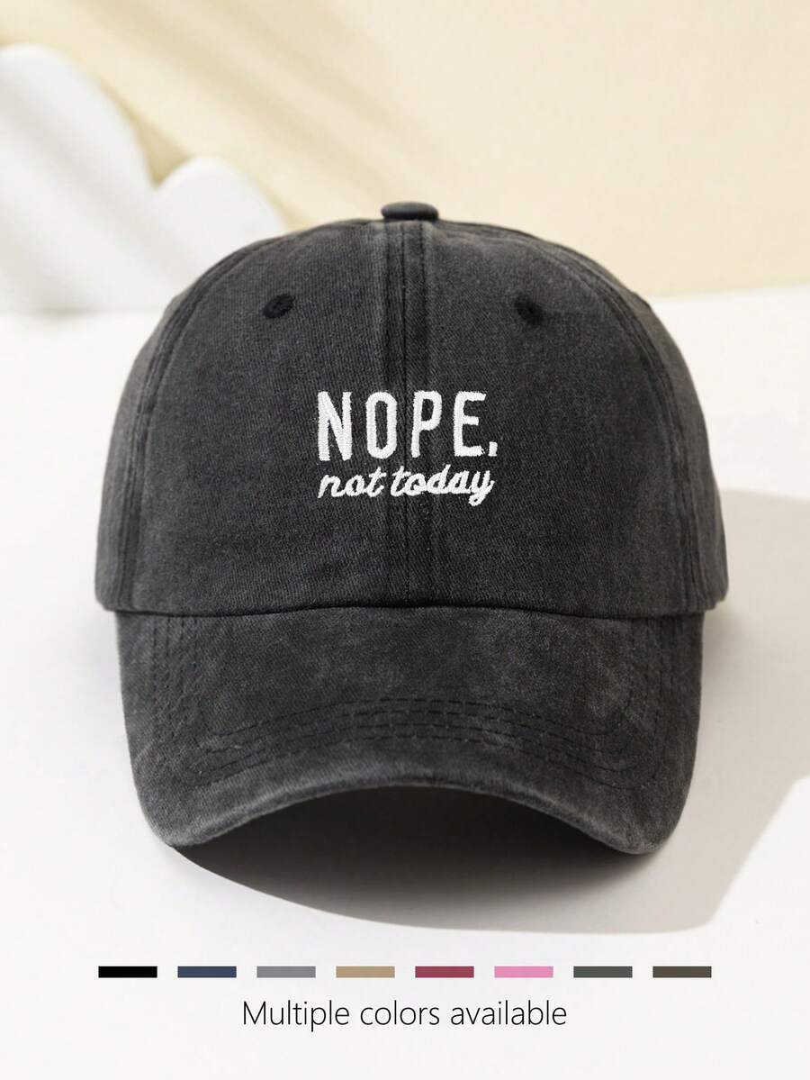 1 件女式“NOPE”刺绣软冠可调节棒球帽，透气遮阳帽，适合户外运动、露营、旅行、节日礼物 - A - 查看 1