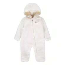 Nike Baby Girl Hooded Sherpa Cover Bodysuit - Pale Ivory - View 1