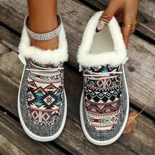 Spring And Adding Fleece For Warmth Autumn Fashion New Women's Round Toe Walking Shoe - Dark Grey - View 5