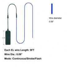 Balabaxer 5 件装 9 英尺 El Wire 套装，多种颜色可选，配有便携式电池盒，可用于 KTV 家庭聚会音乐节等场合，可安装在服装上跳舞使用，灯光绚丽 - 粉色 - 查看 3