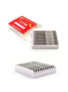 10片/盒不锈钢理发刀片，多款式美容美发沙龙剃须刀片，返校季，旅行度假必备，女士美发配件，后梳，吹风机，头发，理发师，边缘梳，造型梳，吹风机，美发用品，发胶，卷发产品，美发设备，剪发剪刀，圣诞节，理发店，美发，吹风机，发刷，理发师，美发设备，发型，美发，理发师，理发师配件，理发店，美发设备