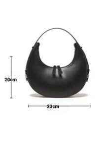 Crescent Bag, Luxury Saddle Bag, Luxury Lightweight Shoulder Bag, Armpit Bag - Xám - Xem 3