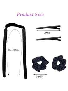 5 件/套无热卷发滚筒，无热泡沫海绵卷发器，懒散睡眠波浪发型造型工具，适合长发和中长发的发饰 - 彩色 - 查看 4