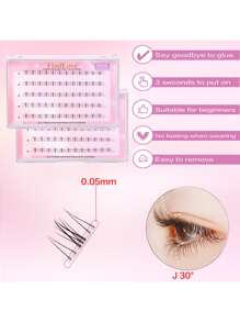 [自粘睫毛] 3/5 排 FindLove 下睫毛簇 Wild Cat 无需胶水睫毛个人 DIY 不同长度的睫毛自然柔软无胶睫毛手工睫毛礼物女士和女孩睫毛延长套装睫毛簇、睫毛簇、单根睫毛、睫毛、假睫毛 - C - 查看 6