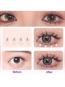 [自粘睫毛] 3/5 排 FindLove 下睫毛簇 Wild Cat 无需胶水睫毛个人 DIY 不同长度的睫毛自然柔软无胶睫毛手工睫毛礼物女士和女孩睫毛延长套装睫毛簇、睫毛簇、单根睫毛、睫毛、假睫毛 - C - 查看 5