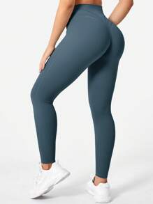 VOYJOY Workout Leggings For Women Tummy Control Butt Lifting Leggings High Waisted Cross Waist Gym Yoga Compression Pants