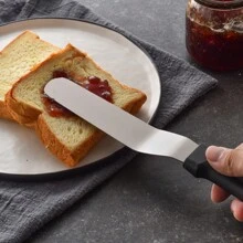1pc Stainless Steel Icing Spatula, Cake Decorating Tool, 6/8/10/12 Inch Straight And Curved Cake Scraper And Smoother For Baking