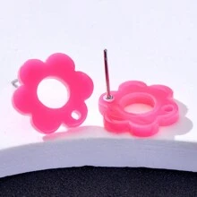 20pcs Plum Blossom Shaped Acrylic Stud Earrings For Women DIY Jewelry Making Earring Components Accessories