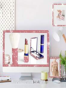 1 Yards Self-Adhesive Sparkling Crystal Rhinestone Diamond Ribbon, Christmas Decoration Rhinestone Glitter Sticker, DIY Car Computer Makeup Table Crafts, Wedding Party Decoration Sticker Packaging Roll, 2mm Rhinestone Production Process(Red/Silver/Pink/Golden) - 1 Yard Red - View 7