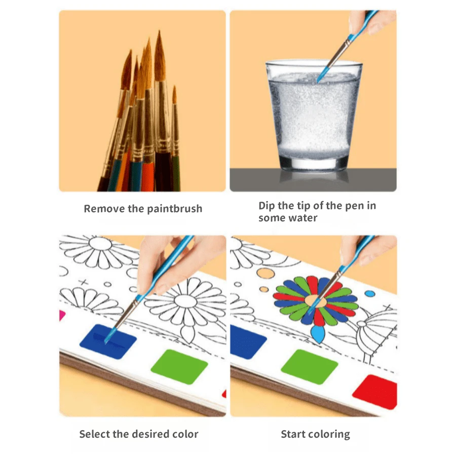 1pc Children's Watercolor Painting Book, DIY Painting, WaterBased