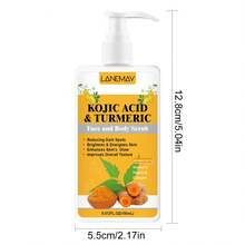 LANEMAY Kojic Acid &Turmeric Face And Body Scrub - Ức chế, Giảm và Cải thiện tình trạng Xỉn màu da, Dưỡng ẩm và Làm sáng da - Chăm sóc da cho mọi loại da - Màu vàng - Xem 4