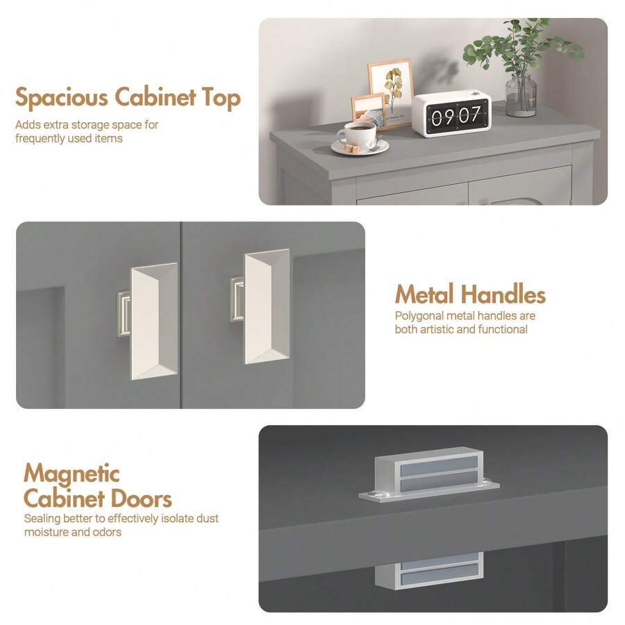 Advwin ADVWIN Large Bathroom Storage With 4 Doors & Adjustable