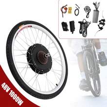 26" 48V Electric Bicycle Rear Wheel Ebike Hub Motor Conversion Kit 1000W - Black - View 1