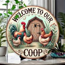 1 Mảnh Màu Gà Trống Hen Chào Mừng Danh Sách Bằng Gỗ Tròn Có Thể Treo Trực Tiếp Bằng Dây Thừng-Con Gà Bằng Gỗ Trang Trí Mảng Bám Cho Nhà, Vườn, Lối Vào-Phong Cách Trang Trại Cổ Điển Cửa Tường Nghệ Thuật, Phụ Kiện Vòng Hoa, Lý Tưởng Cho Cửa Trước, Vườn, Hiên Nhà Và Nghệ Thuật Tường Trang Trí Gà - Nhiều màu - Xem 10