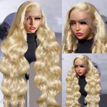 613 Body Wave Lace Front Human Hair Wig Brazilian Human Hair 613 Blonde HD Transparent Lace Frontal Human Hair Wig 180% Density Pre Plucked With Baby Hair For Women 28 Inch