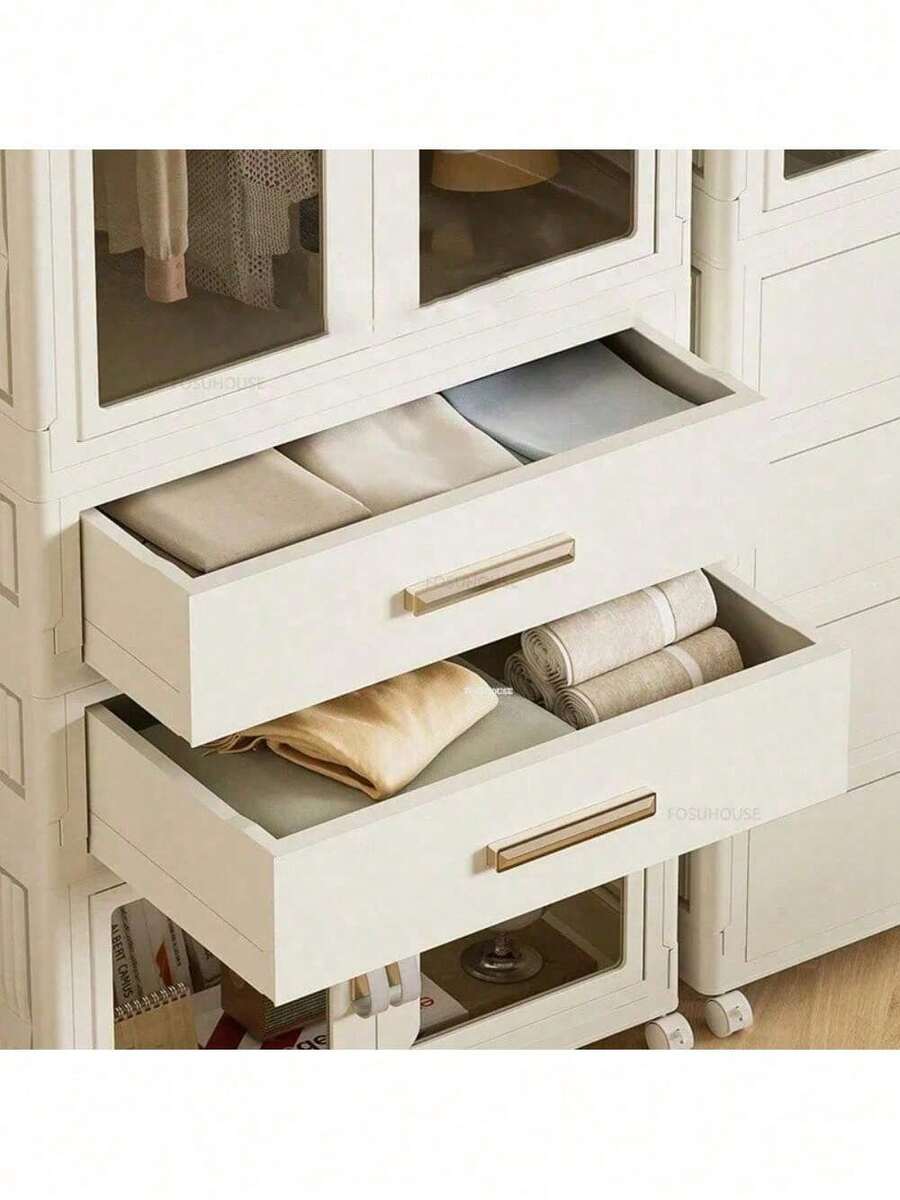 Bedroom Clothes Storage Locker Home Furniture Plastic Transparent