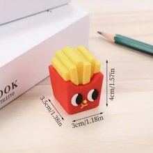 圣诞装饰 1 件快餐炸薯条、汉堡和苏打水形状铅笔刀、圣诞老人和树铅笔刀、桃子、鳄梨、菠萝铅笔刀、便携式水果铅笔刀、返校、创意、节日礼物 - 彩色 - 查看 4