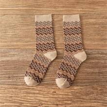 1/3 pares de calcetines vintage hasta el tobillo para mujeres, calcetines hasta el tobillo con estilo japonés, calcetines de con patrón de argyle retro [Estilo y Color Aleatorio] - Multicolor - Ver 4