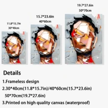 1 件，抽象油画人脸壁画，现代风格海报印刷帆布画，家居装饰，房间装饰用品，礼品创意，适用于宿舍、艺术室、卧室、客厅装饰画 19.7*27.6 英寸，无框 - A - 查看 5