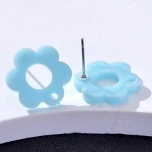 20pcs Plum Blossom Shaped Acrylic Stud Earrings For Women DIY Jewelry Making Earring Components Accessories