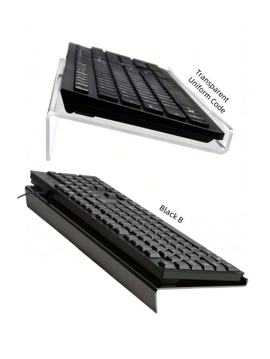 電腦鍵盤顯示架筆記本支架透明亞克力傾斜式鍵盤架適用於辦公桌家用學校