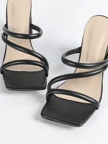 Giày cao gót mũi vuông đế dày phong cách Pháp giản dị thời trang tiệc tùng thoải mái hợp thời trang tối giản hàng ngày đa năng cho nữ - màu đen - Xem 6