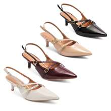 Vizzano Slingback Women's Pumps Low Heel Buckles - 黑色 - 查看 1