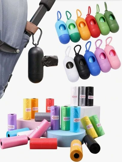 45 قطعة/3 لفات أكياس قمامة حفاضات التخلص منها + صندوق تخزين 1 ، ملائمة للاستخدام بالخارج في عربة الأطفال والسيارة وغرفة المعيشة والحمام لحفاظات الأطفال ، هدايا ديكورات حفلة استحمام الطفل