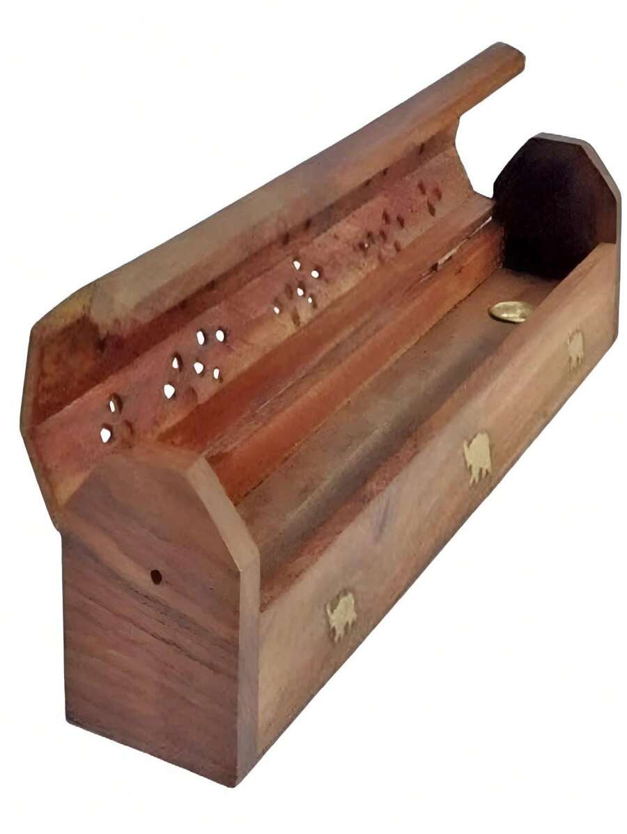Fine Wooden Incense Holder In The Shape Of A Trunk, For Incense Cones And Sticks