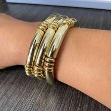 3PCS/SET Bohemian Style Multicolor Acrylic Tube Bangle Bracelet For Women - Bracelet - View 1