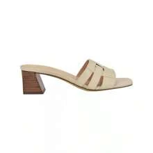 Sandalias de vestir de punta cuadrada con slip-on para mujer - cuero marfil - Ver 3