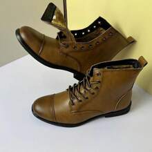 Warm Lining High-Top Boots For Men, Suitable For Motorcycle Riding And Outdoor Activities In Winter - Brown - View 7