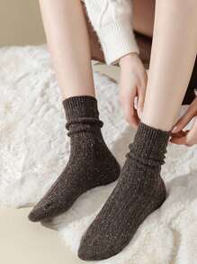 5 pares de calcetines medianos cómodos y suaves de lunares de colores vintage para mujer, para usar a diario en otoño e invierno