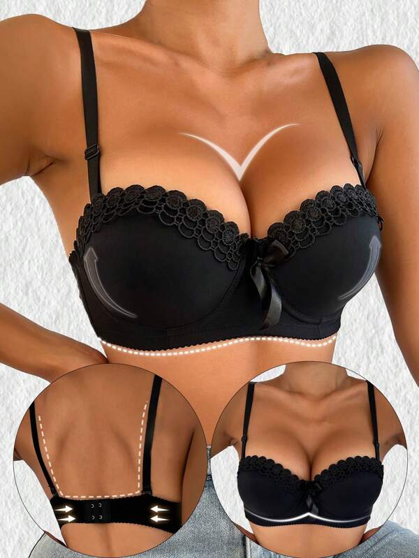 Sexy Bra Lace Women's Bra Push Up Bra With Padding Transparent Underwear Yoga Lingerie Female Underwear Tops Brassiere
