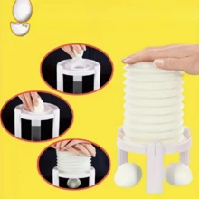 1pc Portable Egg Peeler Tool, Kitchen Utensil For Easy Boiled Egg Shell Removal - White - View 5