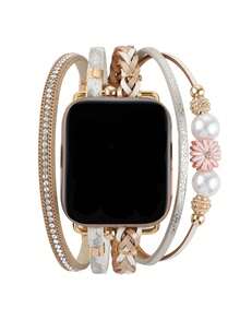 1 dây đeo bằng da sang trọng họa tiết hoa tương thích với đồng hồ Apple Watch 41mm 40mm 38mm 45mm 44mm 42mm 49mm dành cho nữ, vòng tay Boho trang sức dây đeo đồng hồ nhiều lớp tương thích với đồng hồ Apple Watch Series Ultra 9 8 7 6 5 4 3 2 1 SE - Nhiều màu - Xem 14