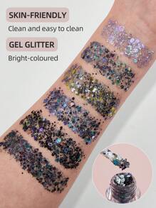 1 件装闪光果冻凝胶，女士美人鱼妆，无闪光果冻凝胶，全息 3D 发光混合，彩虹闪光效果，适用于头发、面部、眼影、身体、舞台妆、派对节日、结婚周年纪念装饰 - 透亮白 - 查看 5