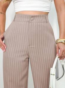 Women's High Waisted Pants, Striped, Light, Casual, Formal, Modern, Elegant, National Shipping Refresh Your Summer, SHE(IN) Discounts, ADD MODA FEMININA EIRELI - Màu Hồng baby - Xem 4