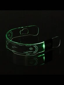 1 Pair Colorful LED Glowing Glasses, Cyberpunk Sci-Fi Style Glasses For Party, Bar, Rave, Atmosphere, Flashing LED Eyes, Party, Music Festival, Techno