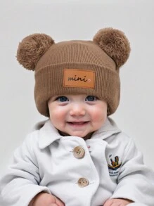 3pcs /3 Packs/1 Pc 0-16Y Unisex Black Beanie Hat For Toddler, Kids & Baby, Y2k Style, Newborn Knitted Hat For Outdoor, Warm Winter Cap Suitable For Daily Commute - Multicolor - View 3