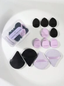 圣诞节，化妆粉扑 + 手指 2/8/12 件，带收纳盒，柔软天鹅绒粉扑和迷你气垫粉扑，专为轮廓、眼睛和角落设计，化妆品混合容器。包括气垫粉扑、无乳胶混合海绵和化妆海绵，适用于液体粉底、粉底、遮瑕膏。适合所有皮肤类型。 - 彩色 - 查看 5