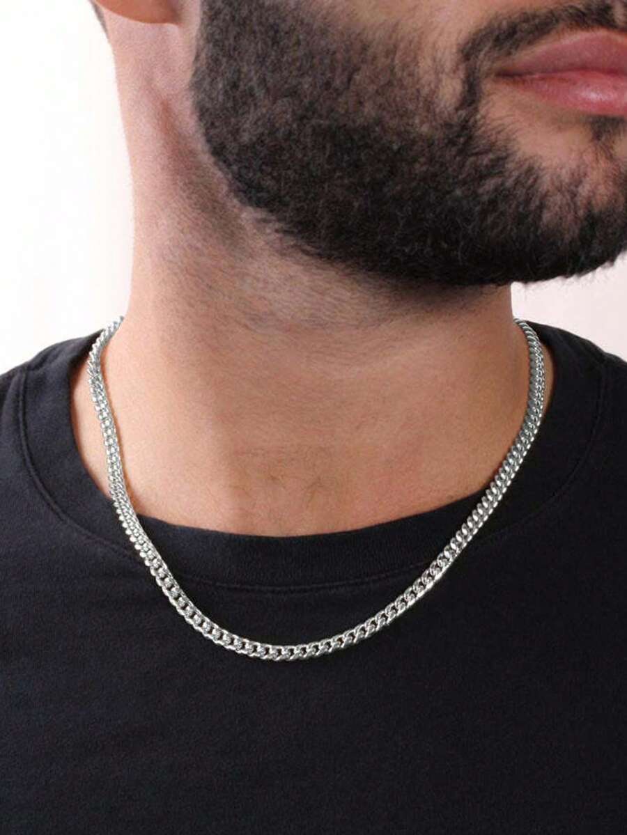 1pc Fashionable And Popular Men Minimalist Chain Necklace Stainless