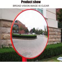 Youyijia Traffic Mirror Convex Road Safety Mirror Unbreakable 130 Degree Wide Angle Blind Spot Mirror With Wall Bracket For Road Safety Garage(30cm)