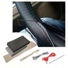 Car Steering Wheel Braid Cover Needles And Thread Artificial Leather Car Covers Suite 4 Color DIY Texture Soft Auto Accessories - one-size - View 5