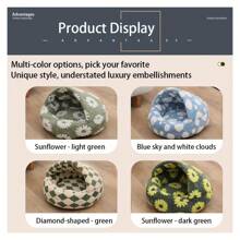 Semi Enclosed Pet Nest, Cute Shell Shaped Cat Nest. Plush Dog Bed, Pet Round Bed, Anti Anxiety Mattress, Pet Bed Sofa Cushion, Pet Dog Bed, Ultra Soft Washable Dog Cushion Bed, Year-Round Warm Sofa, Suitable For Small And Medium-Sized Pets - Green - View 4