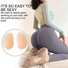 1 Pair Fake Buttocks Silicone Buttock Pads Buttock Enhancement Buttock Shaping Buttock Insert Pads Ski Cushioning Silicone Pads Beige
