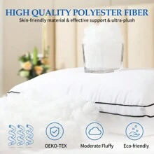 2-Piece Queen Pillow, Bed Sleeping Pillow, Queen Pillow, Down Alternative Premium Fiber Fill, Hotel Luxury Pillow, Suitable For Side And Back Sleepers, Soft And Comfortable - Grey(Pack of 2) - View 5