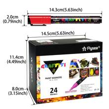 12/18/24色丙烯颜料马克笔，适用于岩石、工艺品、陶瓷、玻璃、木材、织物、画布等多种材质 - 美术用品，返校必备