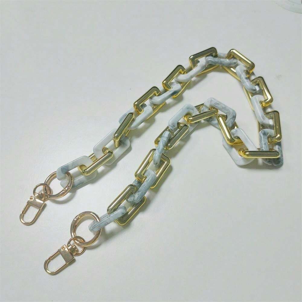 Retro Single Shoulder Diagonal Cross Chain With Tortoiseshell Leopard