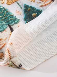 欧美风圣诞树卡通动物印花针织圆领休闲长袖套头衫，春秋 - 彩色 - 查看 5